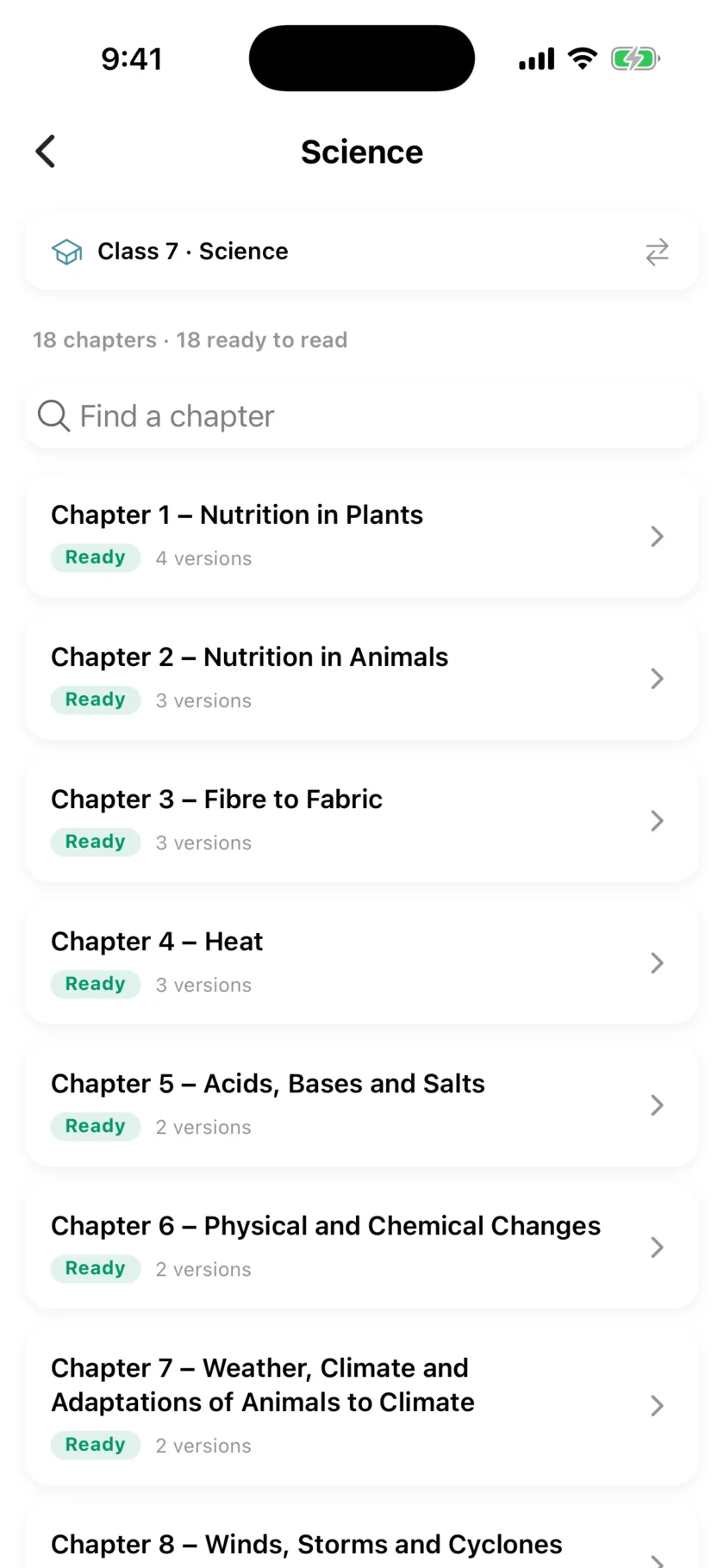 EDII Teacher app: the Chapter Library
