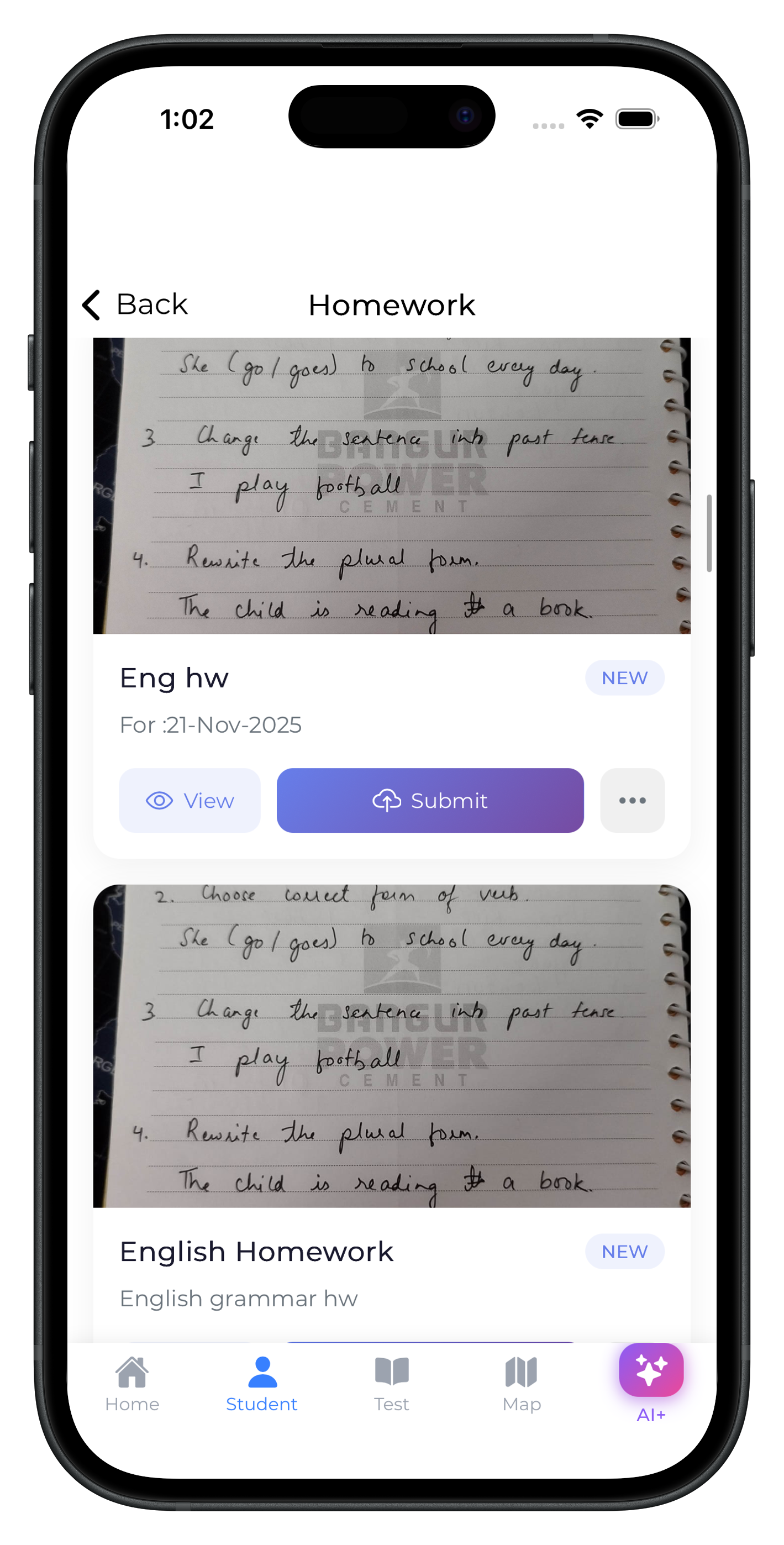 AI Homework Tracking