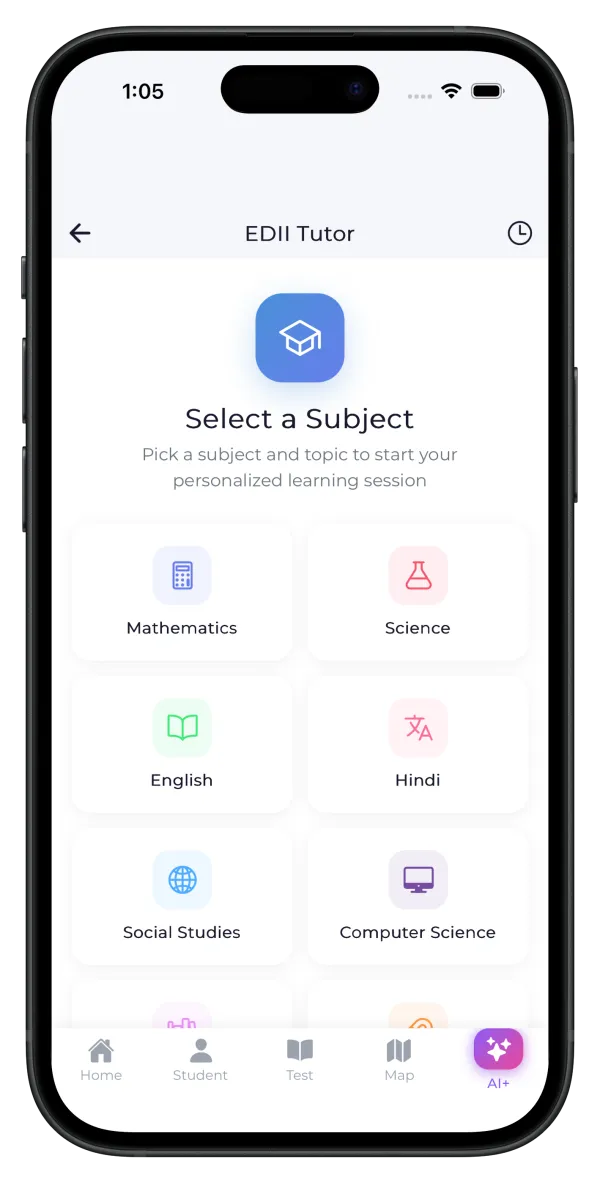 EDII Tutor Subject Selection