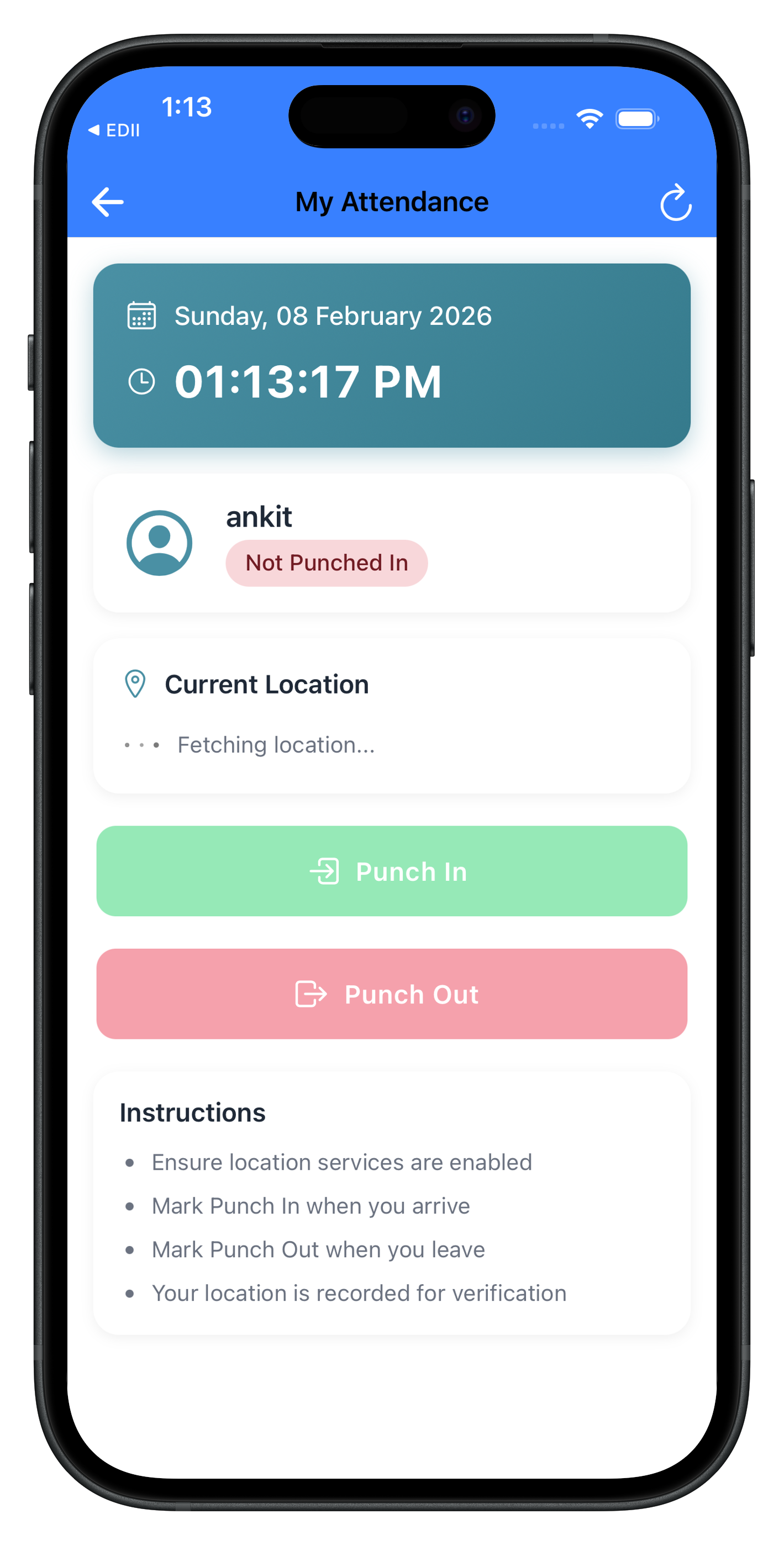 EDII Teacher Attendance with GPS