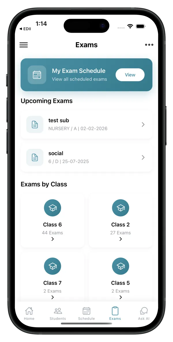 EDII Teacher Exam Management