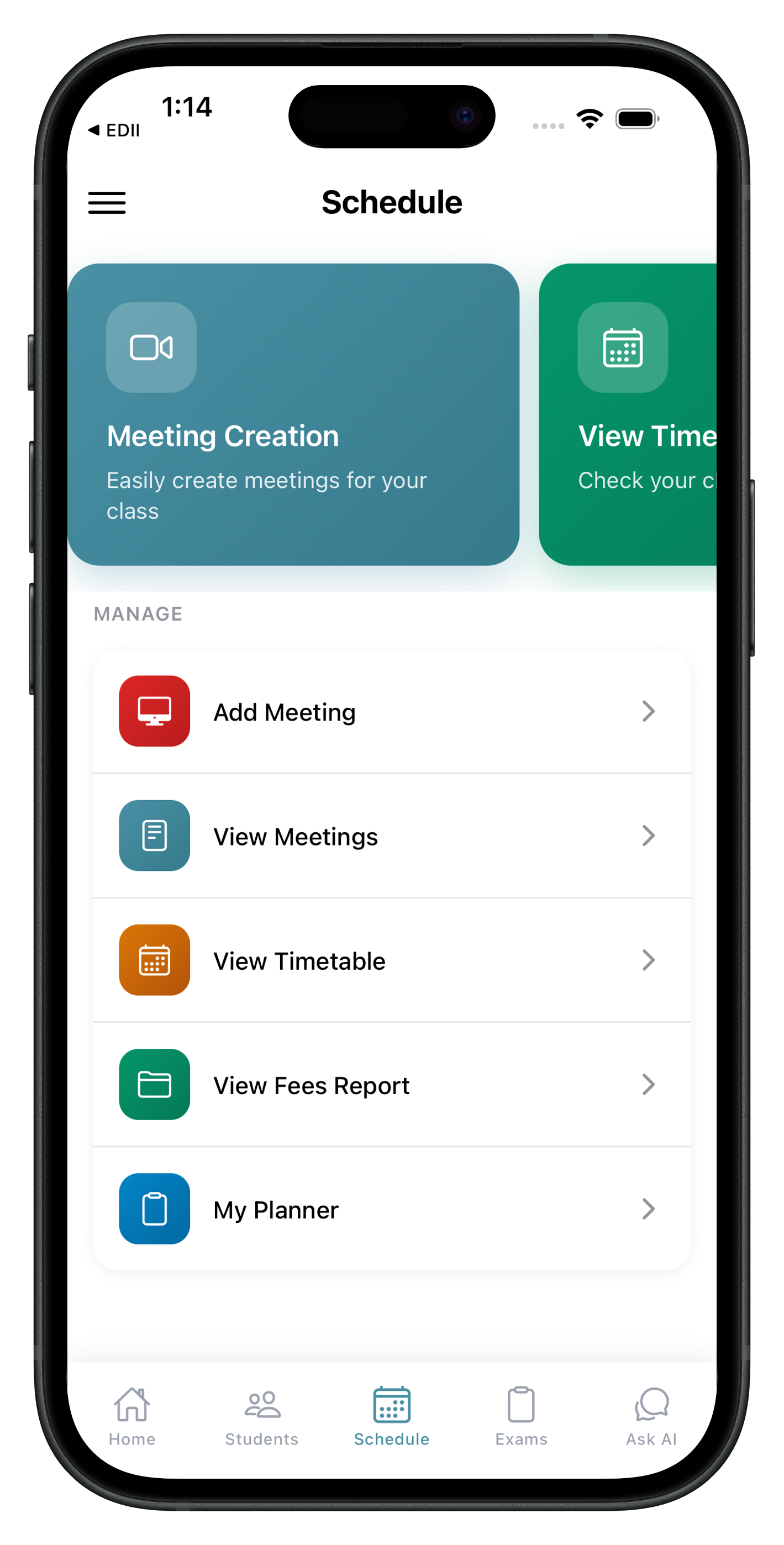 EDII Teacher Schedule & Meetings